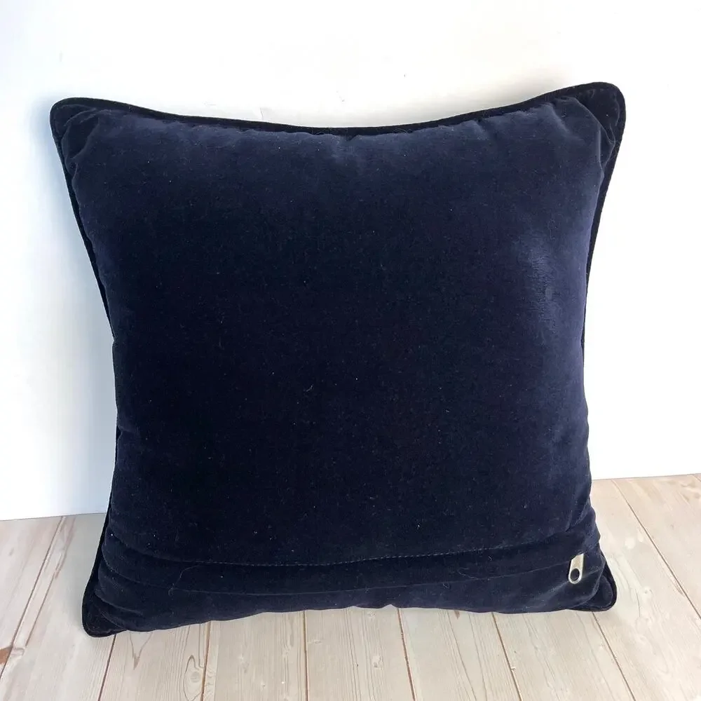 Vintage Nativity Scene Needlepoint Pillow Holy Family Wise Men Velvety Back